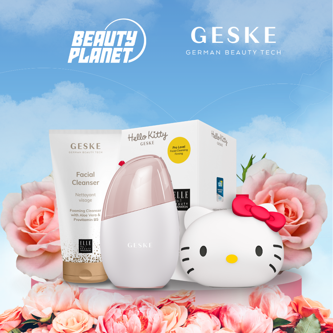 Hello Kitty Geske Sonic Facial Brush, Cool & Warm Eye and Face Massager & Facial Cleanser