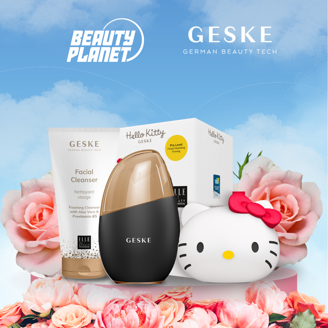 Hello Kitty Geske Sonic Facial Brush, Cool & Warm Eye and Face Massager & Facial Cleanser