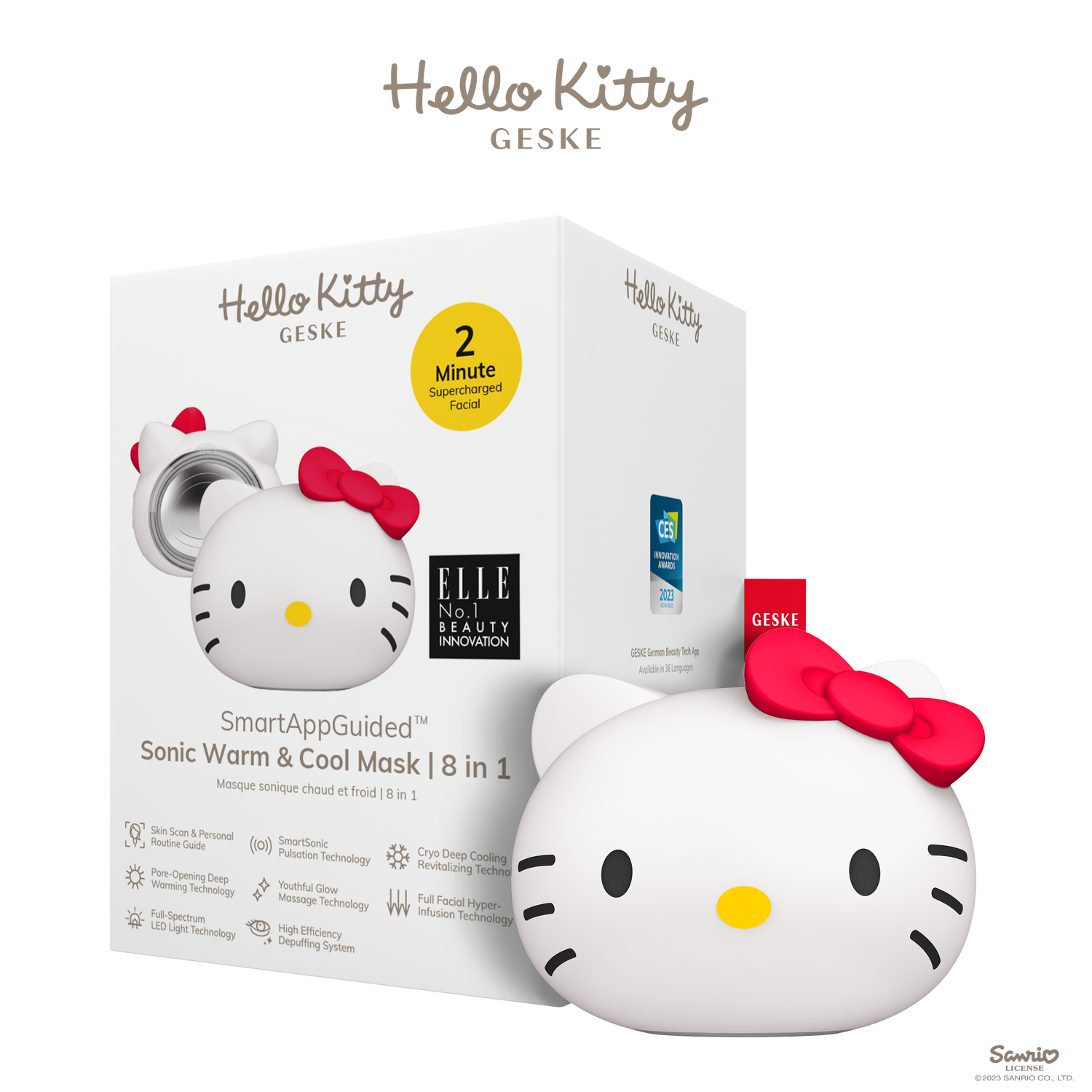 Hello Kitty Geske SmartAppGuided™ Sonic Warm & Cool Mask | 8 in 1