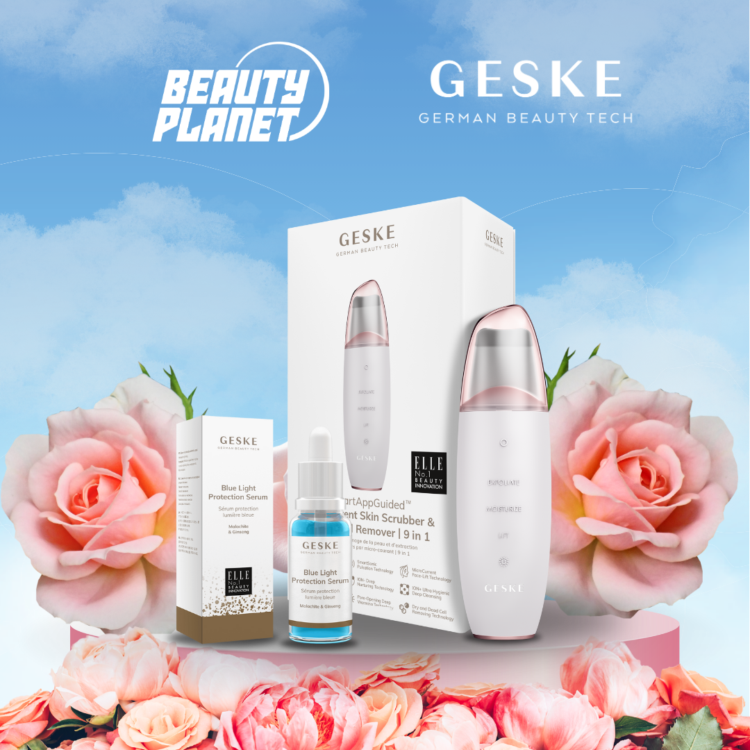 Geske MicroCurrent Skin Scrubber &amp; Blackhead Remover &amp; Blue Light Protection Serum