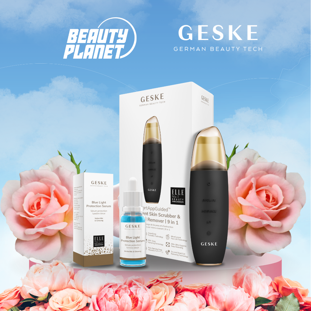 Geske MicroCurrent Skin Scrubber &amp; Blackhead Remover &amp; Blue Light Protection Serum