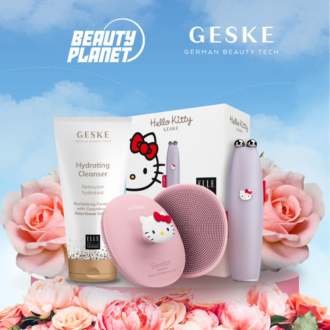 Hello Kitty Geske MicroCurrent Face-Lift Pen, Sonic Facial Brush &amp; Hydrating Cleanser