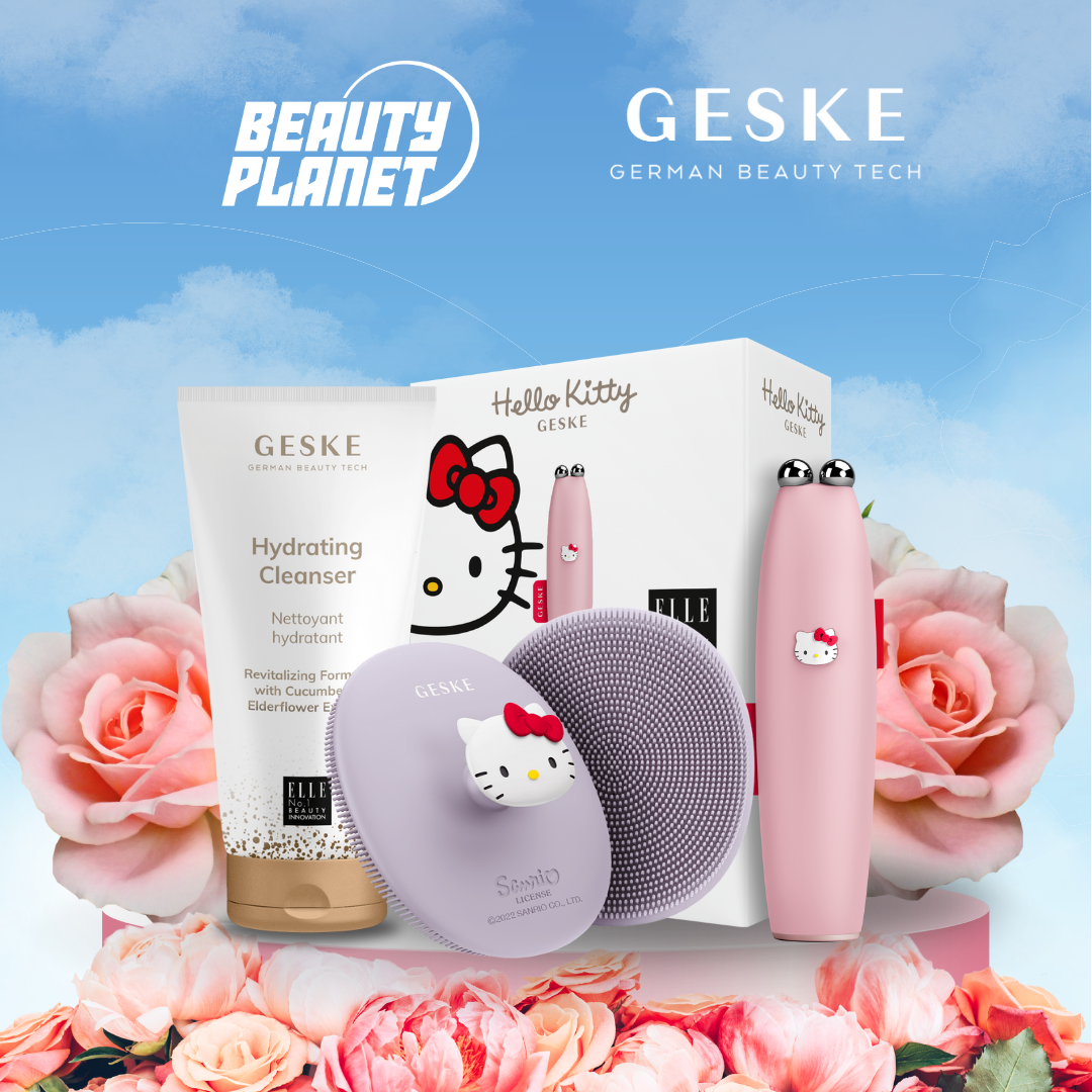 Hello Kitty Geske MicroCurrent Face-Lift Pen, Sonic Facial Brush &amp; Hydrating Cleanser