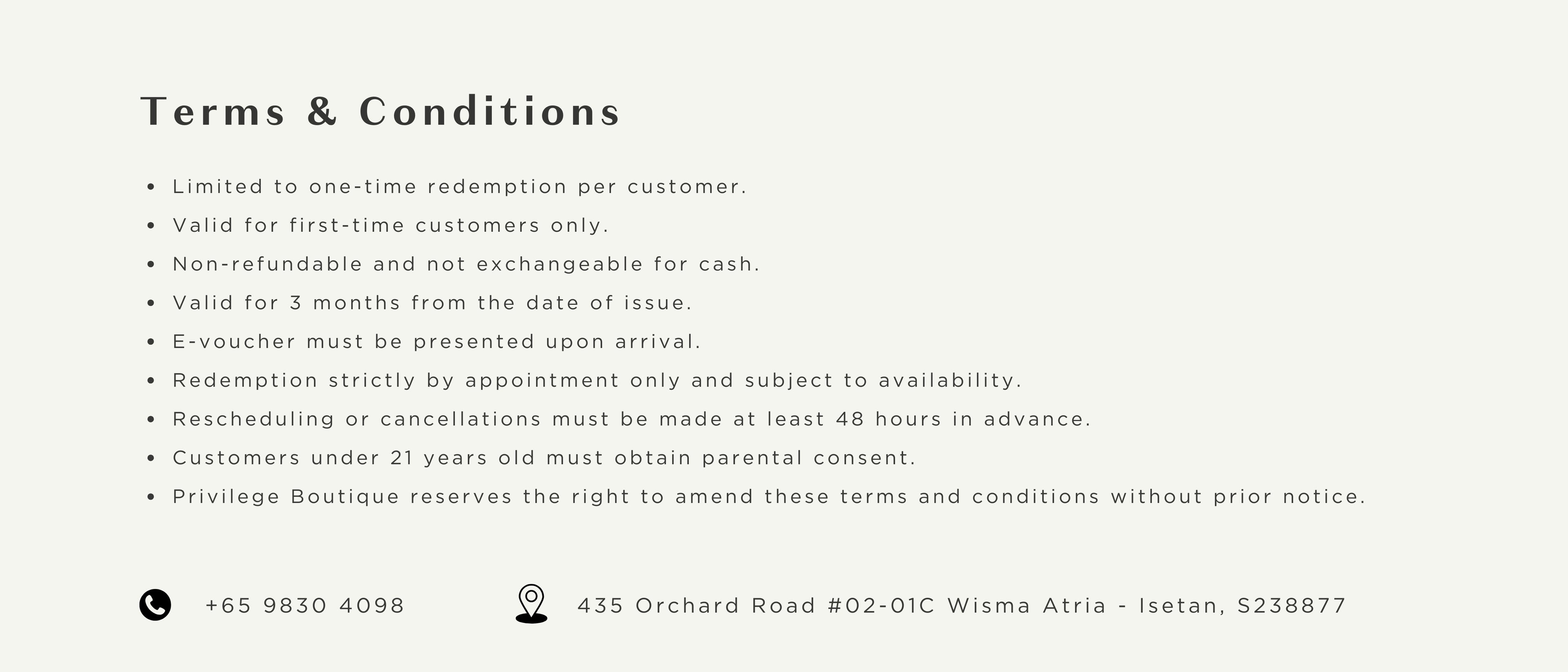 Privilege Boutique 1 FOR 1 Yang Sheng Massage $68